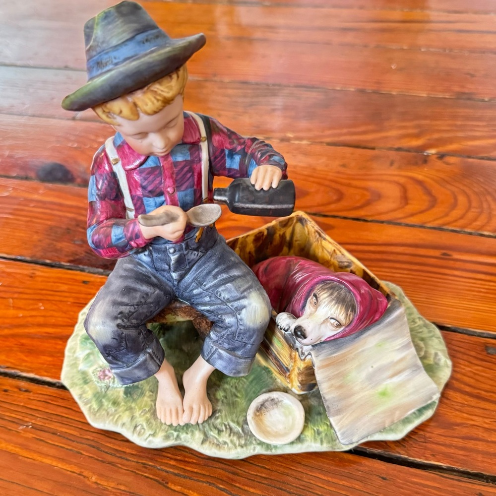 Norman Rockwell First Edit. THE MYSTERIOUS MALADY Four Seasons Figurine (Gorham)
